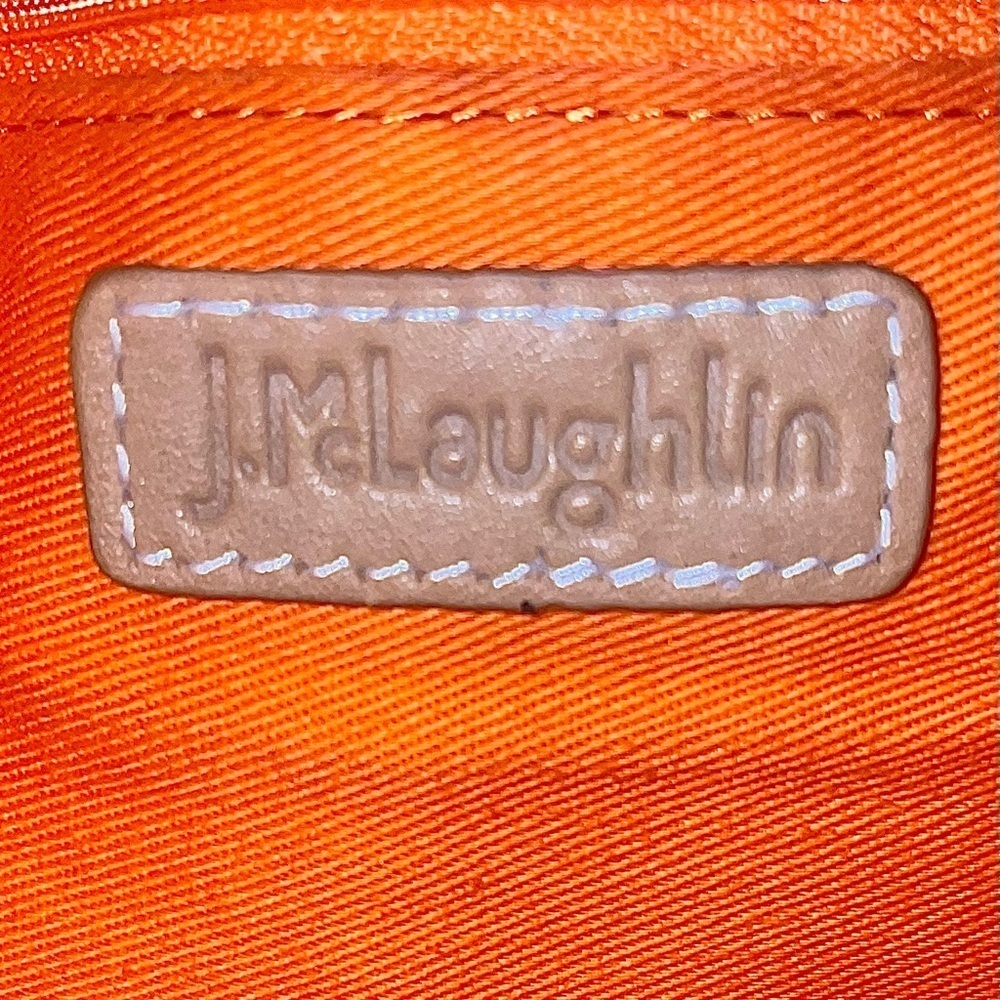 McLaughlin Orange and White Geometric Shoulder Bag with Drawstring - Picture 5 of 7